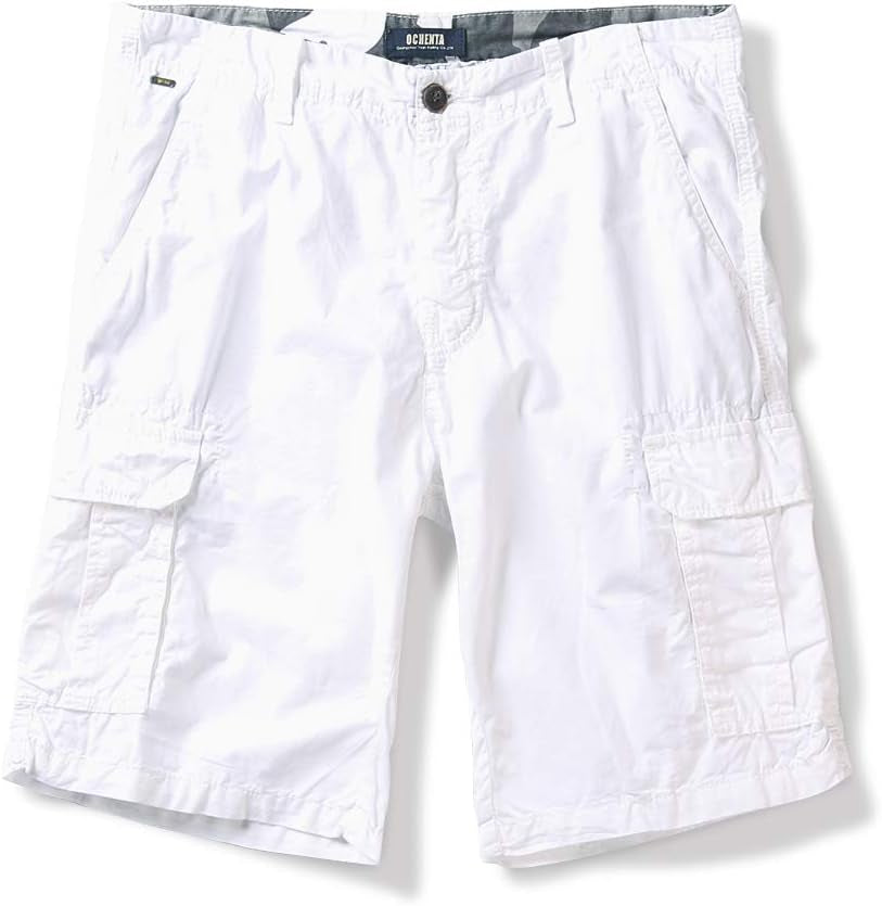 OCHENTA Men'S Lightweight Cargo Shorts with Pockets Cotton Shorts for Men Casual (No Belt)