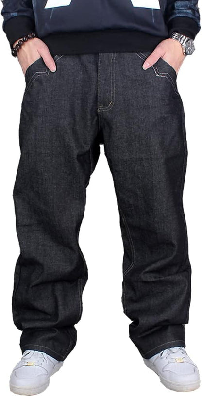 Baggy Jeans for Men Loose Fit Skateboard Pants Street Hip Hop Jeans