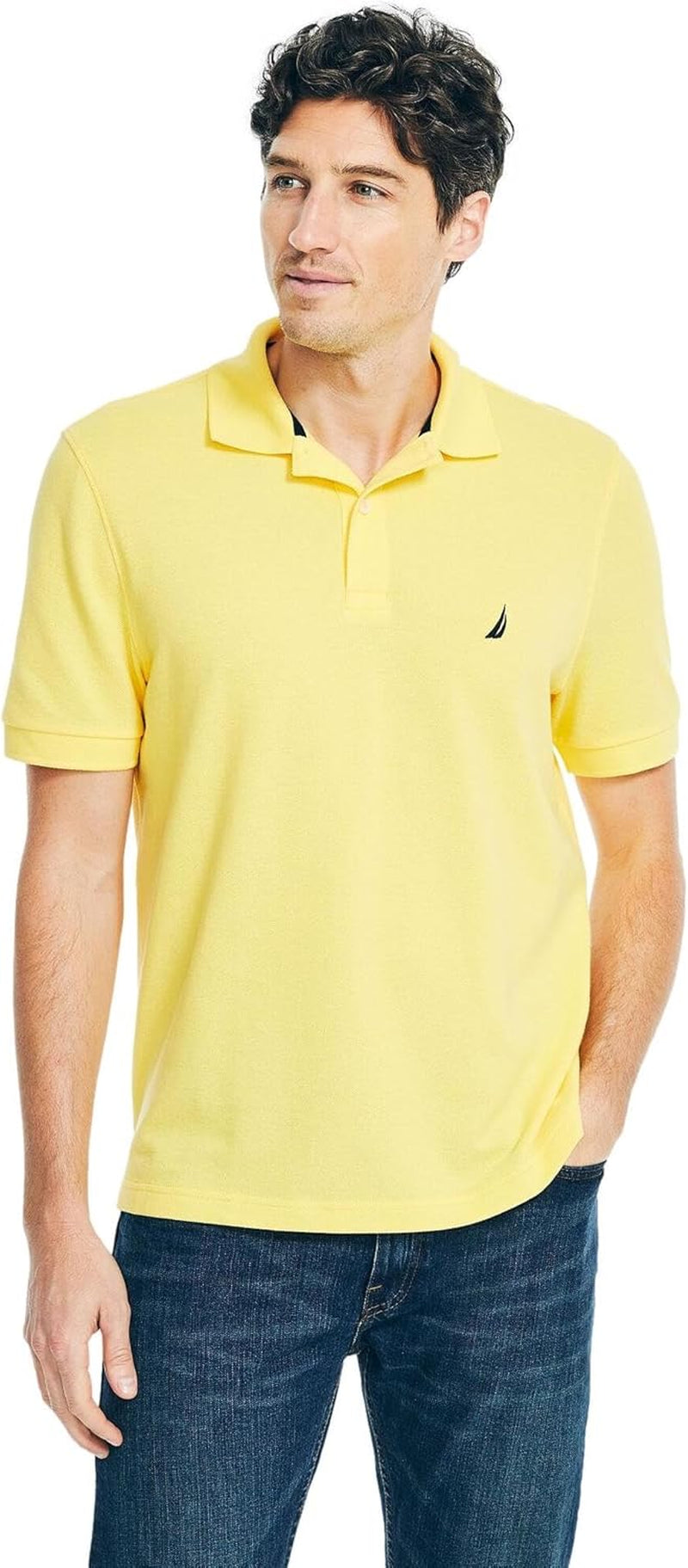 Nautica Men'S Classic Short Sleeve Solid Performance Deck Polo Shirt
