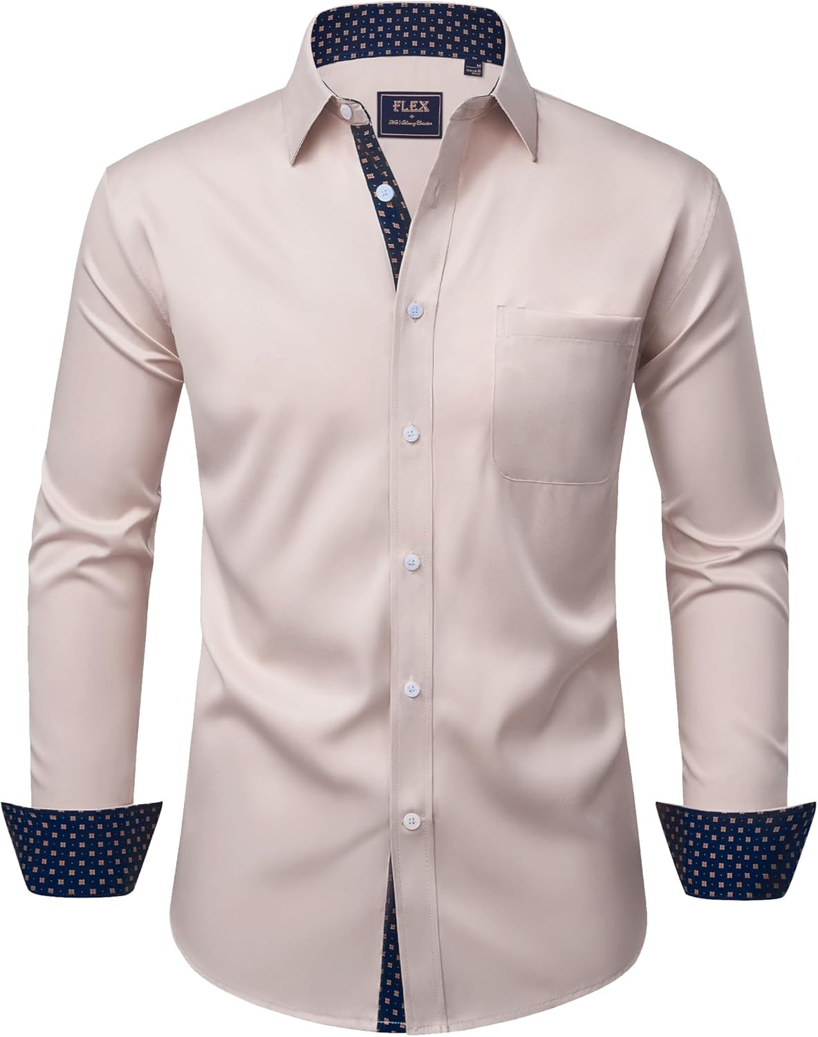 Alimens & Gentle Men'S Dress Shirts Long Sleeve Wrinkle-Free Business Casual Button down Shirt