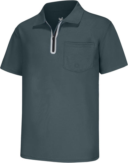 MOHEEN Men'S Moisture Wicking Short Sleeve Polo Shirts UPF 50+ Lightweight Performance Golf Shirts M-6XL
