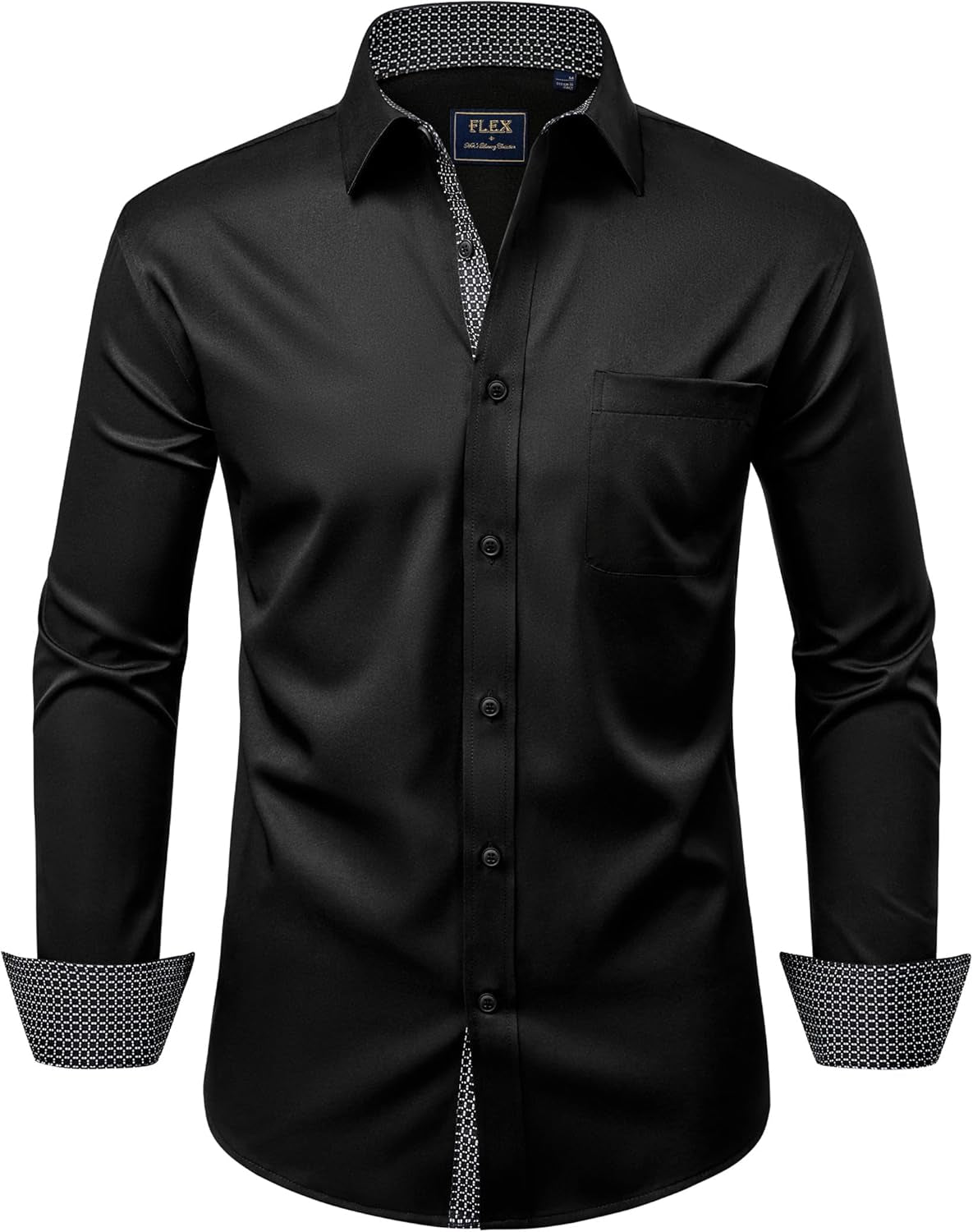 Alimens & Gentle Men'S Dress Shirts Long Sleeve Wrinkle-Free Business Casual Button down Shirt