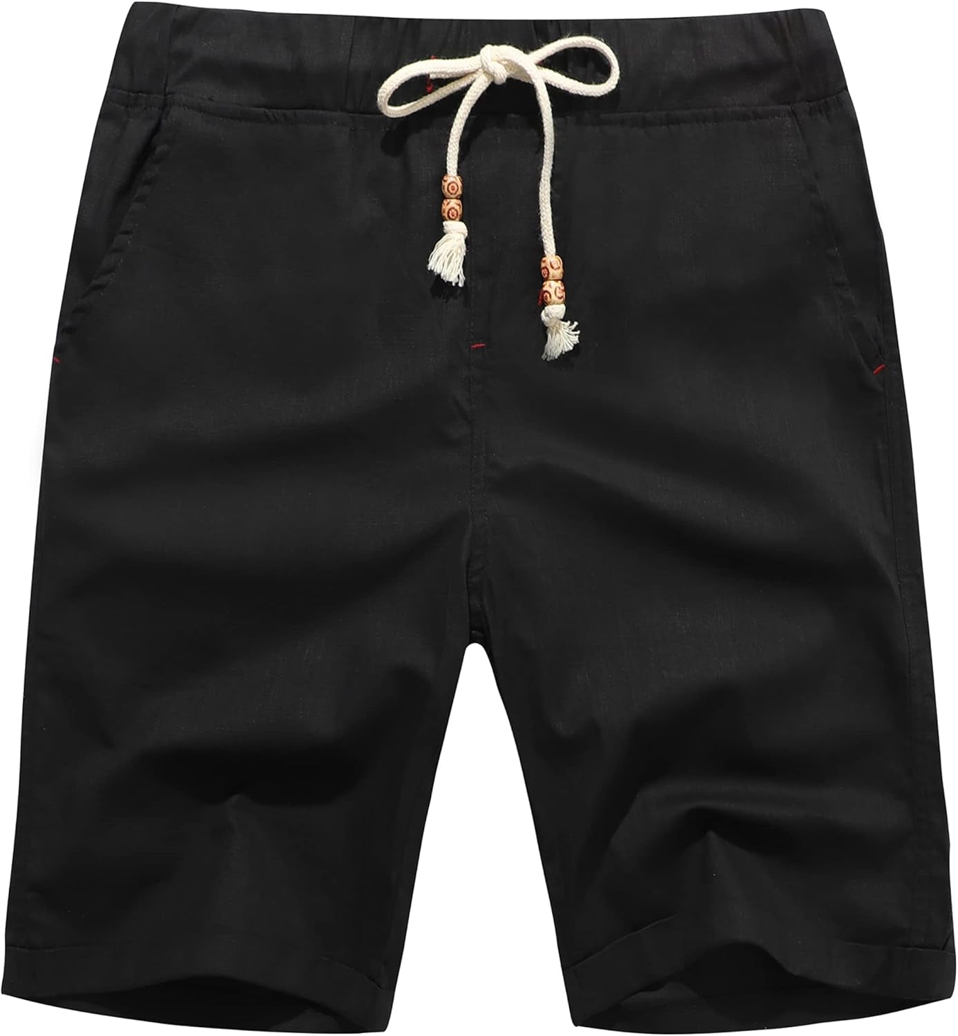Janmid Men'S Linen Shorts Casual Drawstring Summer Beach Shorts for Men