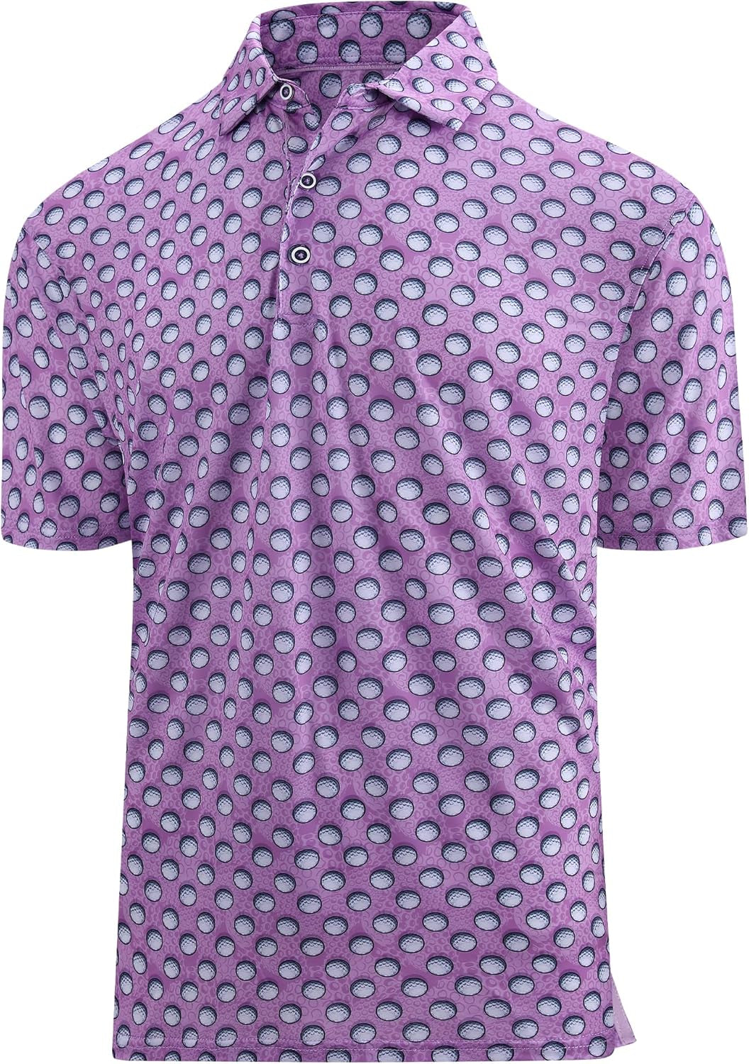 Esabel.C Golf Shirts for Men Dry Fit Performance Short Sleeve Print Moisture Wicking Collared Shirt