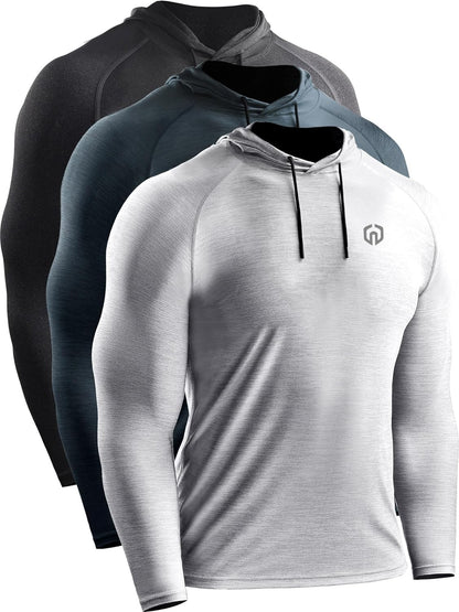 NELEUS Men'S Dry Fit Athletic Shirt Workout Running Long Sleeve Shirts with Hoods
