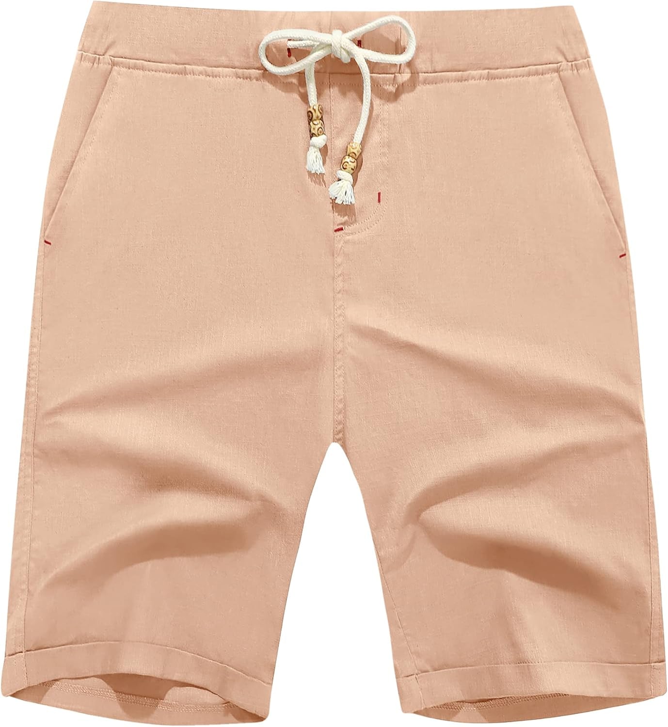 Boisouey Men'S Linen Casual Classic Fit Short Summer Beach Shorts