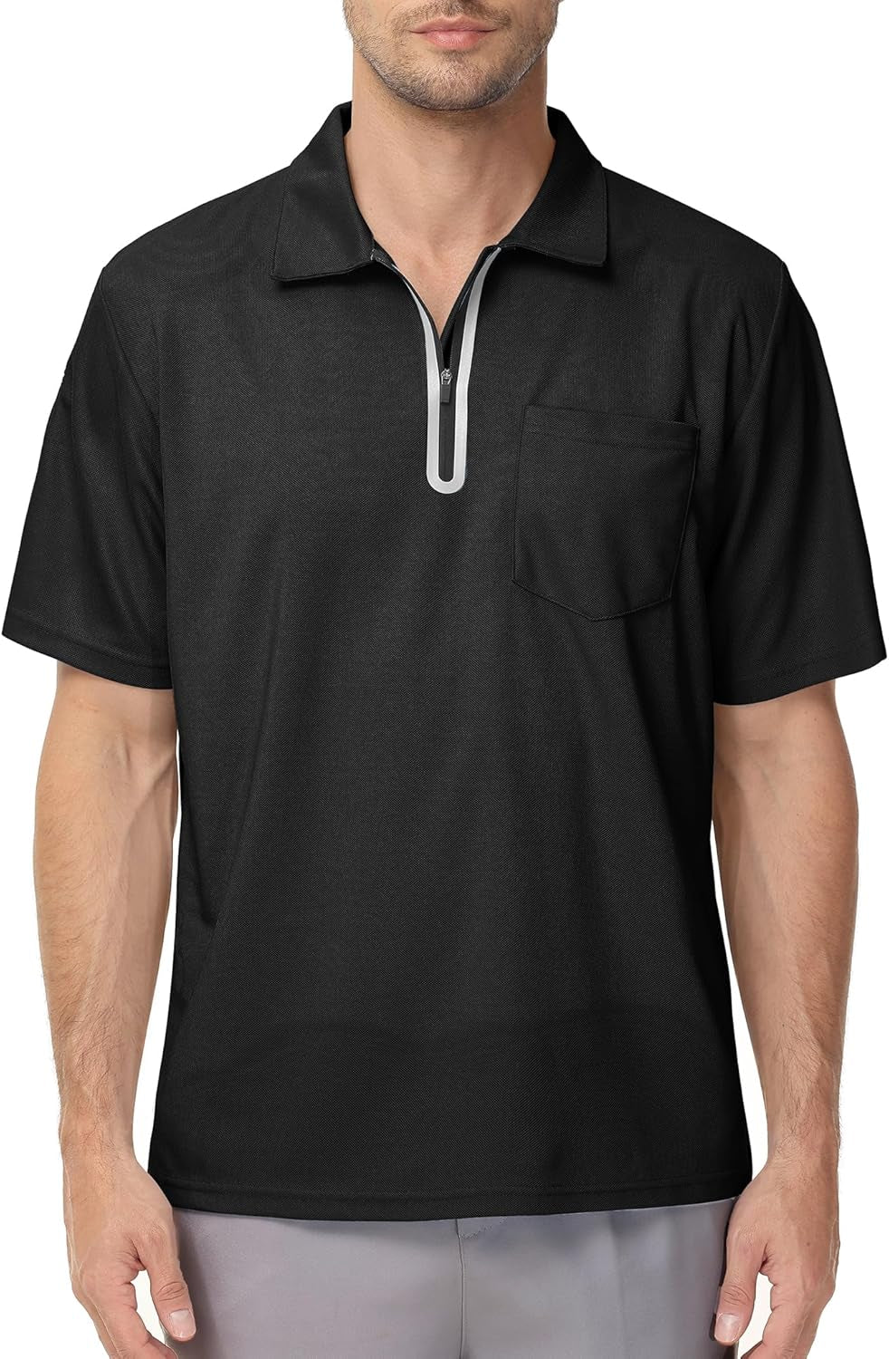 MOHEEN Men'S Moisture Wicking Short Sleeve Polo Shirts UPF 50+ Lightweight Performance Golf Shirts M-6XL