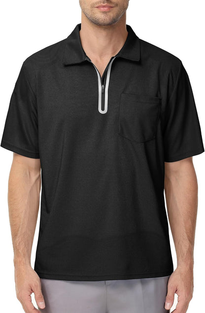MOHEEN Men'S Moisture Wicking Short Sleeve Polo Shirts UPF 50+ Lightweight Performance Golf Shirts M-6XL
