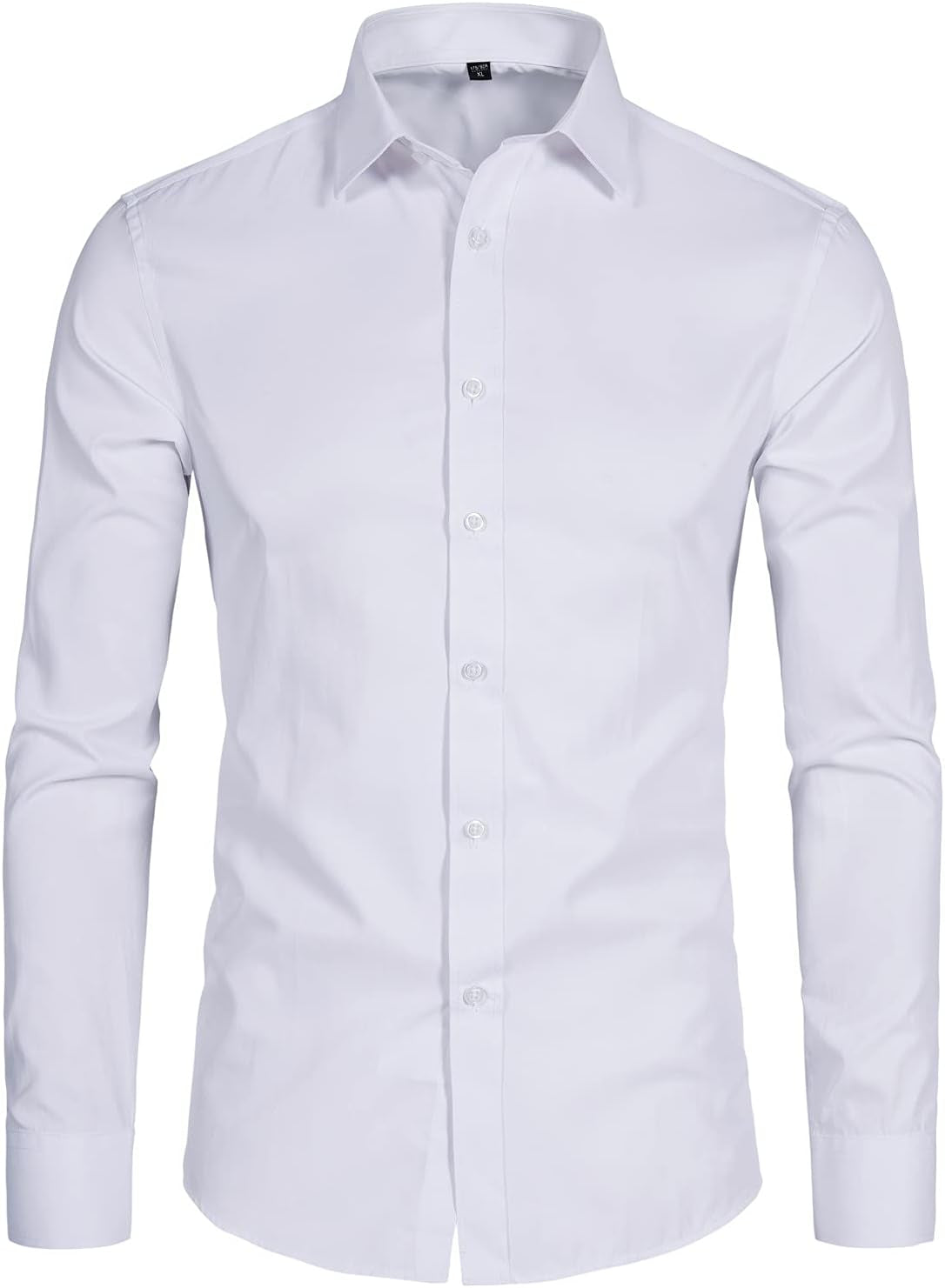 Men'S Long Sleeve Button up Shirts Solid Slim Fit Casual Business Formal Dress Shirt