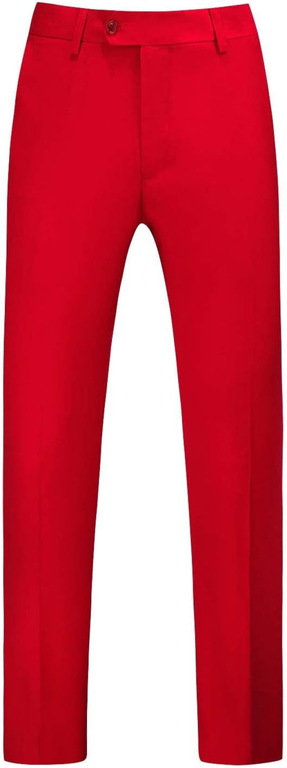MOGU Mens Front Flat Casual Dress Pants Slim Fit