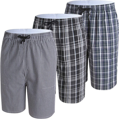 JINSHI Men'S Sleep Shorts Lounge Sleepwear 3PACK