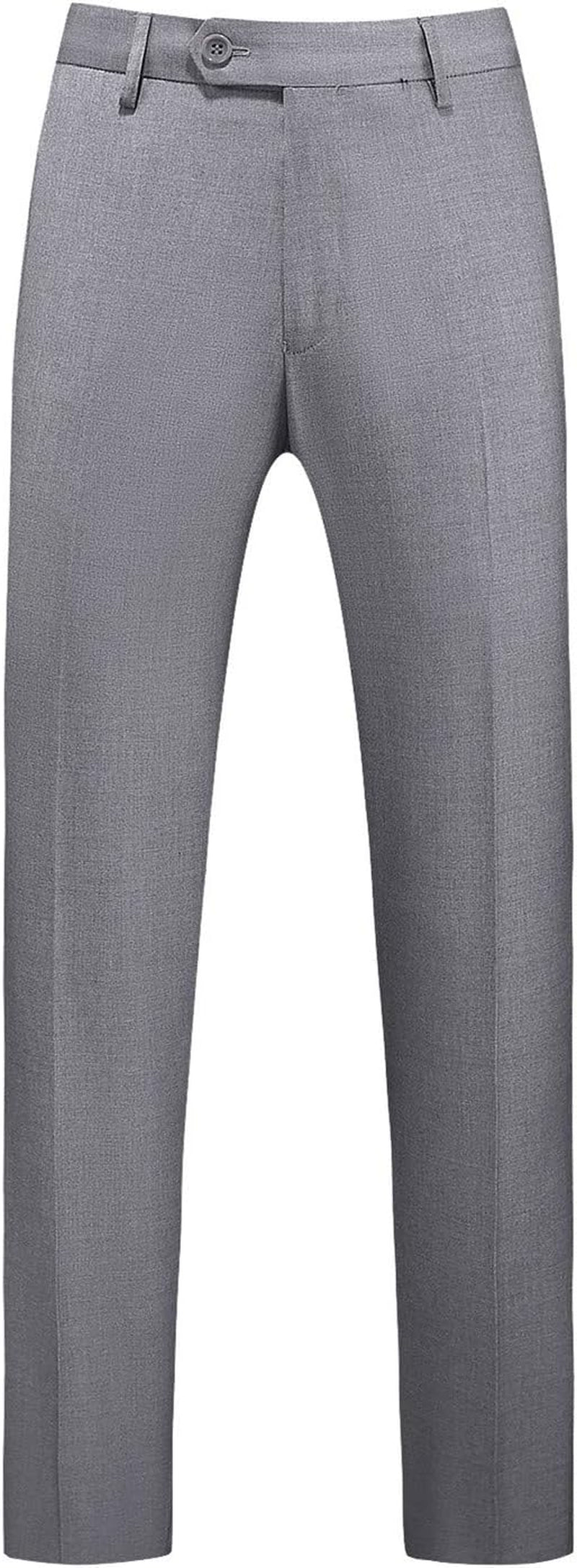 MOGU Mens Front Flat Casual Dress Pants Slim Fit