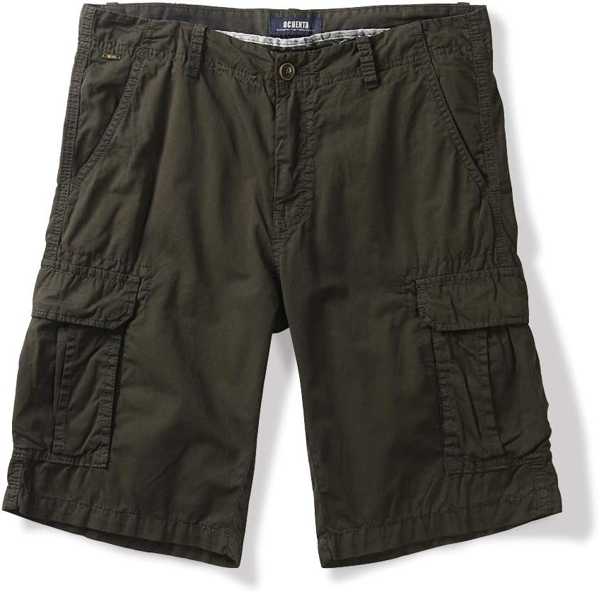 OCHENTA Men'S Lightweight Cargo Shorts with Pockets Cotton Shorts for Men Casual (No Belt)