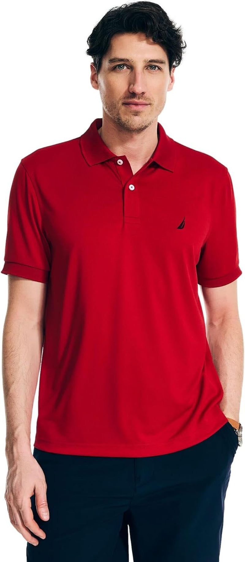 Nautica Men'S Classic Short Sleeve Solid Performance Deck Polo Shirt
