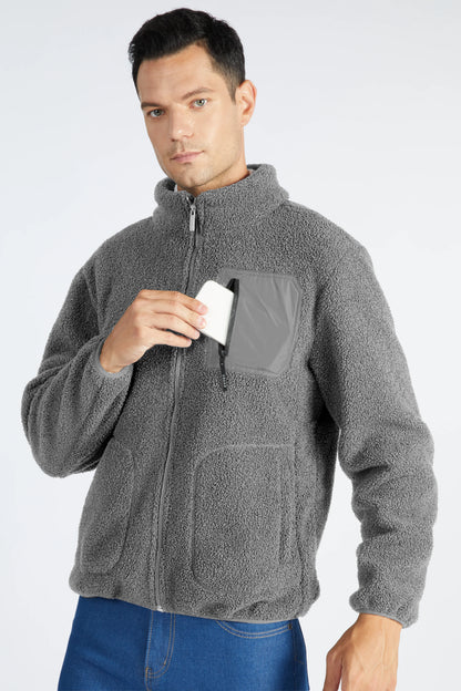 Men'S 220GSM Fleece Jacket, Warm with Pockets, Sizes S-3XL
