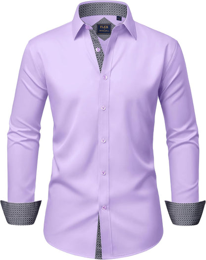 Alimens & Gentle Men'S Dress Shirts Long Sleeve Wrinkle-Free Business Casual Button down Shirt
