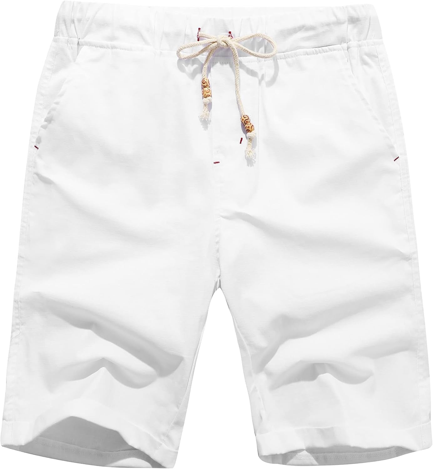 Janmid Men'S Linen Shorts Casual Drawstring Summer Beach Shorts for Men