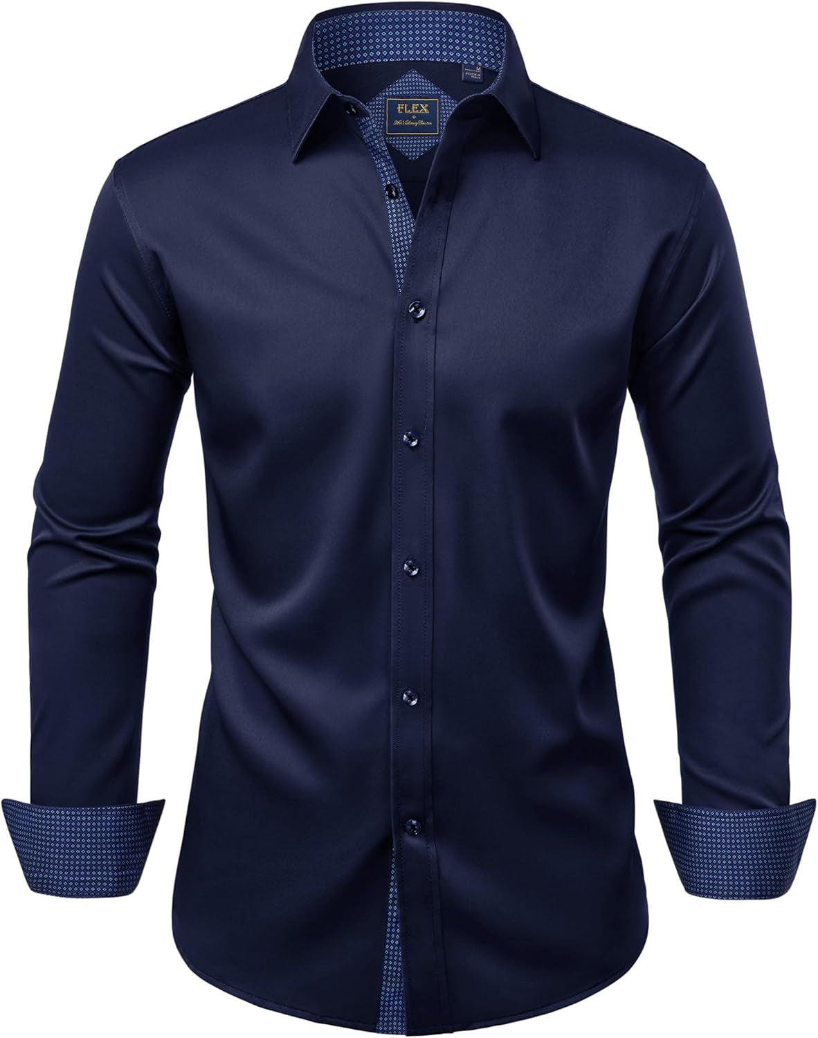 Alimens & Gentle Men'S Dress Shirts Long Sleeve Wrinkle-Free Business Casual Button down Shirt