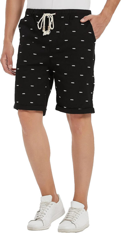 Janmid Men'S Linen Shorts Casual Drawstring Summer Beach Shorts for Men