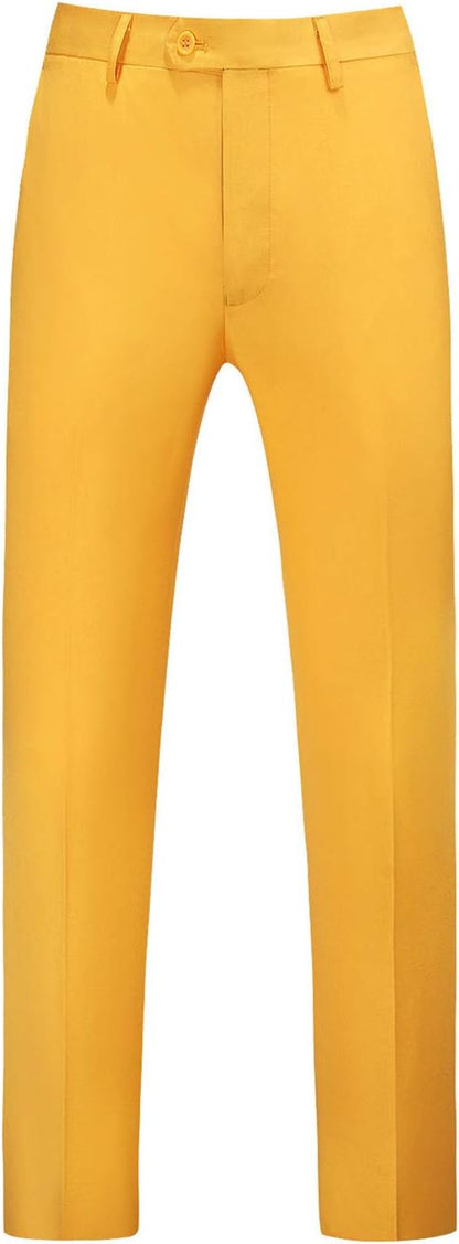 MOGU Mens Front Flat Casual Dress Pants Slim Fit