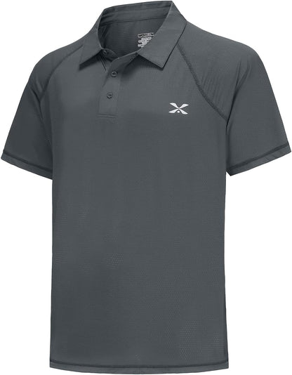MOHEEN Men'S Moisture Wicking Short Sleeve Polo Shirts UPF 50+ Lightweight Performance Golf Shirts M-6XL