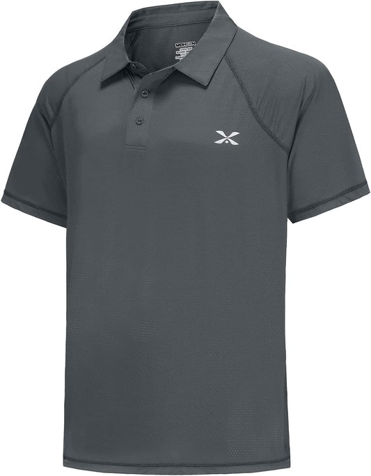 MOHEEN Men'S Moisture Wicking Short Sleeve Polo Shirts UPF 50+ Lightweight Performance Golf Shirts M-6XL