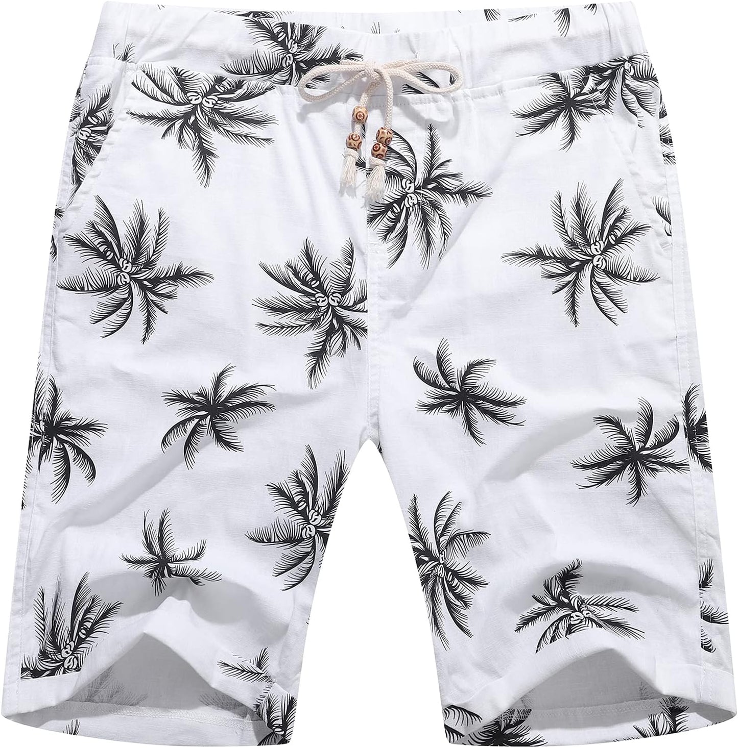 Janmid Men'S Linen Shorts Casual Drawstring Summer Beach Shorts for Men
