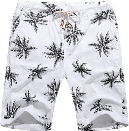Janmid Men'S Linen Shorts Casual Drawstring Summer Beach Shorts for Men