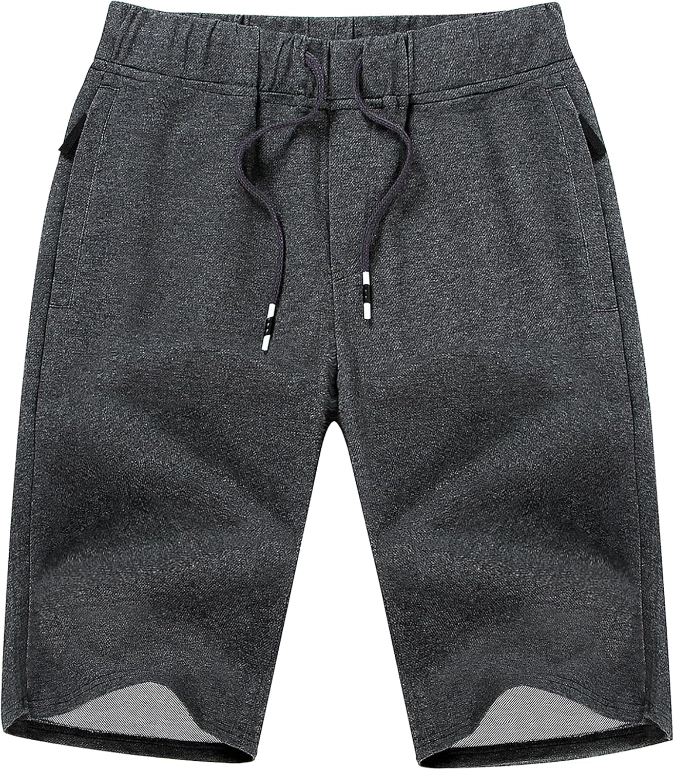 Boisouey Mens Shorts Casual Drawstring Zipper Pockets Elastic Waist