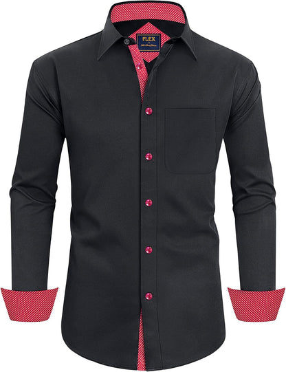 Alimens & Gentle Men'S Dress Shirts Long Sleeve Wrinkle-Free Business Casual Button down Shirt