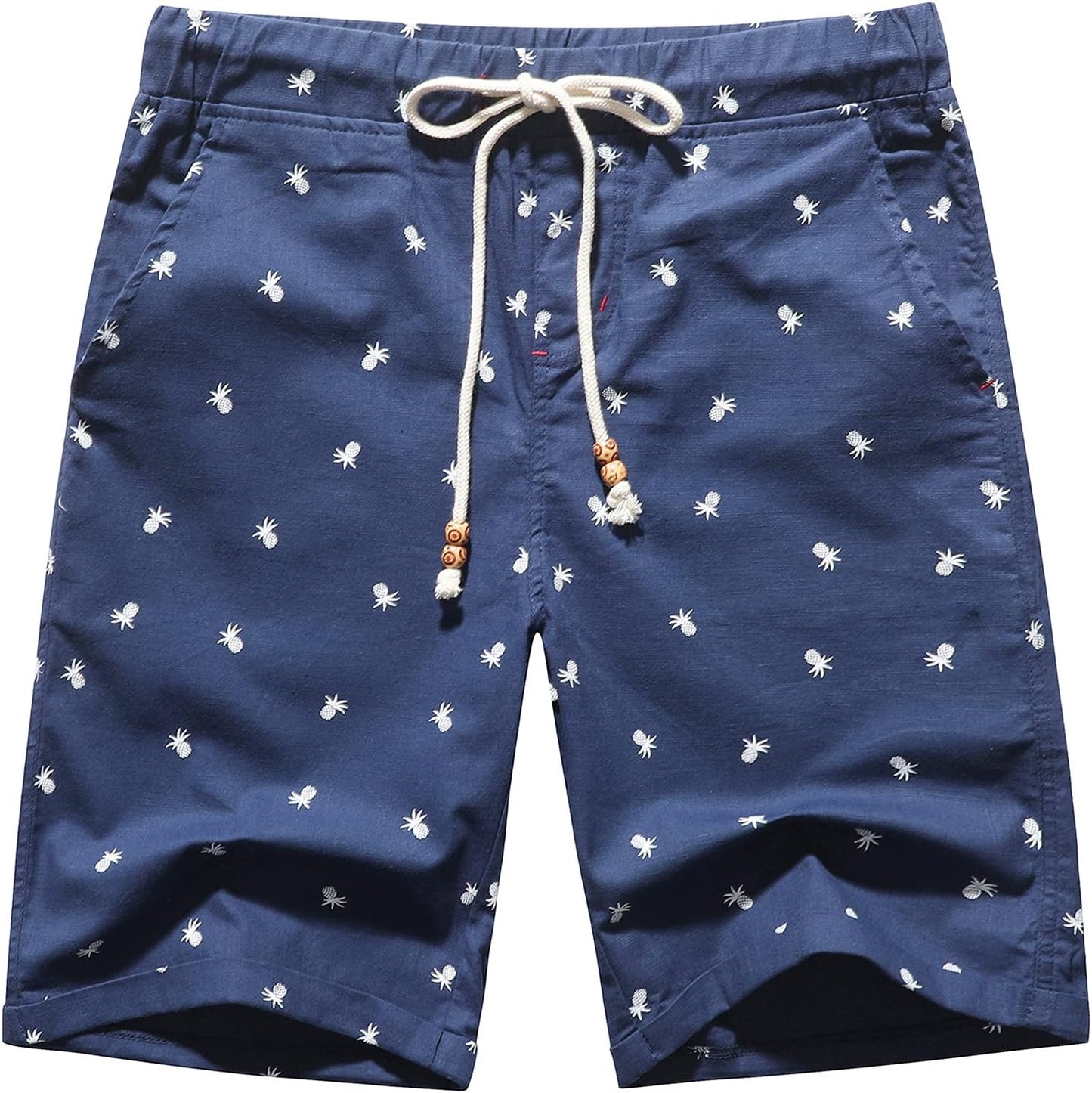 Janmid Men'S Linen Shorts Casual Drawstring Summer Beach Shorts for Men