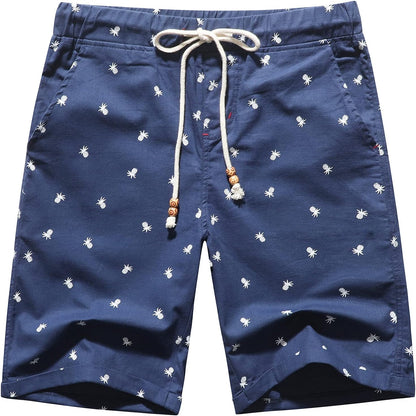 Janmid Men'S Linen Shorts Casual Drawstring Summer Beach Shorts for Men