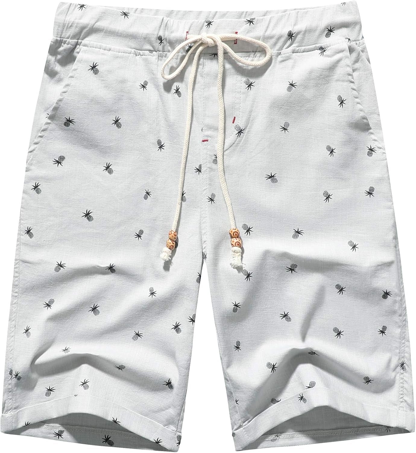 Boisouey Men'S Linen Casual Classic Fit Short Summer Beach Shorts