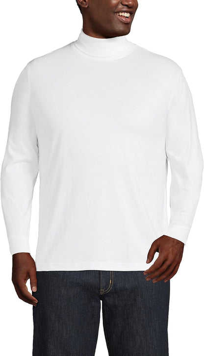 Lands' End Men'S Super-T Cotton-Blend Turtleneck Shirt