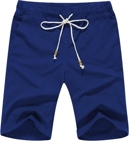 Boisouey Men'S Linen Casual Classic Fit Short Summer Beach Shorts