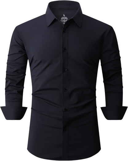 SAMERM Mens Dress Shirt Wrinkle Free Moisture Wicking 4-Way High Stretch Super Soft Casual Button down Shirts