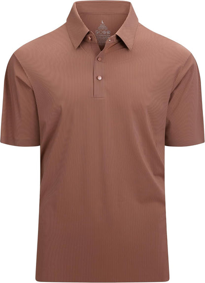 Esabel.C Golf Shirts for Men Dry Fit Performance Short Sleeve Print Moisture Wicking Collared Shirt