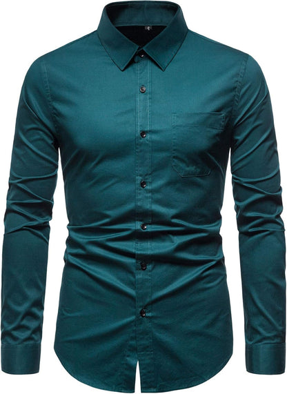 Men’S Long Sleeve Casual Button down Dress Shirts with Chest Pocket