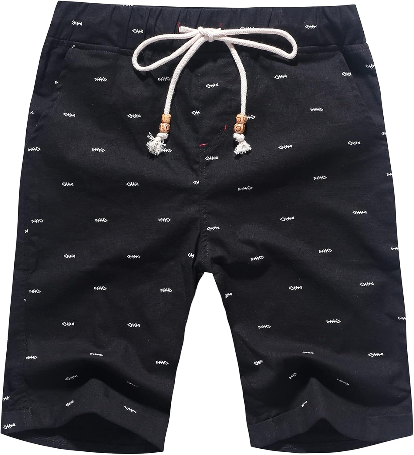 Janmid Men'S Linen Shorts Casual Drawstring Summer Beach Shorts for Men