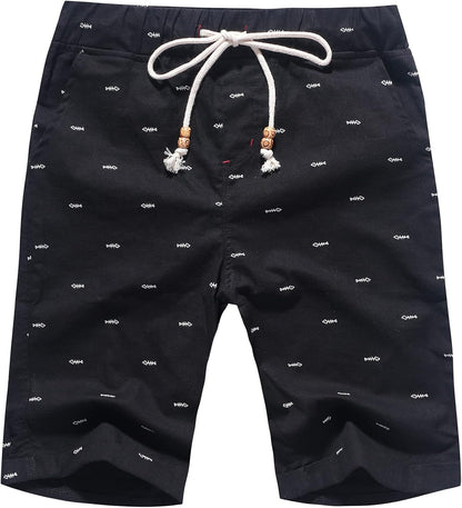 Janmid Men'S Linen Shorts Casual Drawstring Summer Beach Shorts for Men