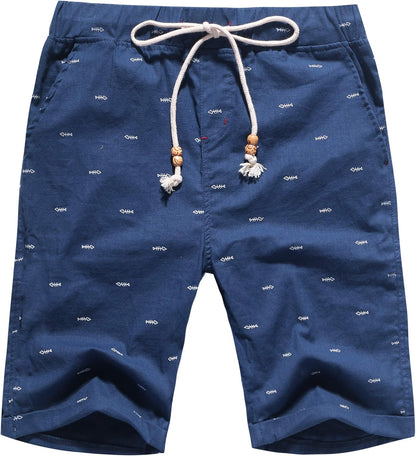 Janmid Men'S Linen Shorts Casual Drawstring Summer Beach Shorts for Men