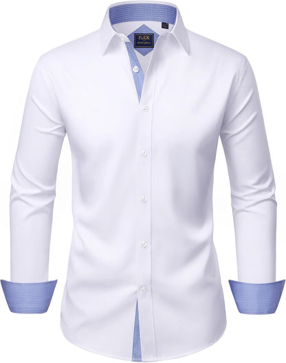Alimens & Gentle Men'S Dress Shirts Long Sleeve Wrinkle-Free Business Casual Button down Shirt