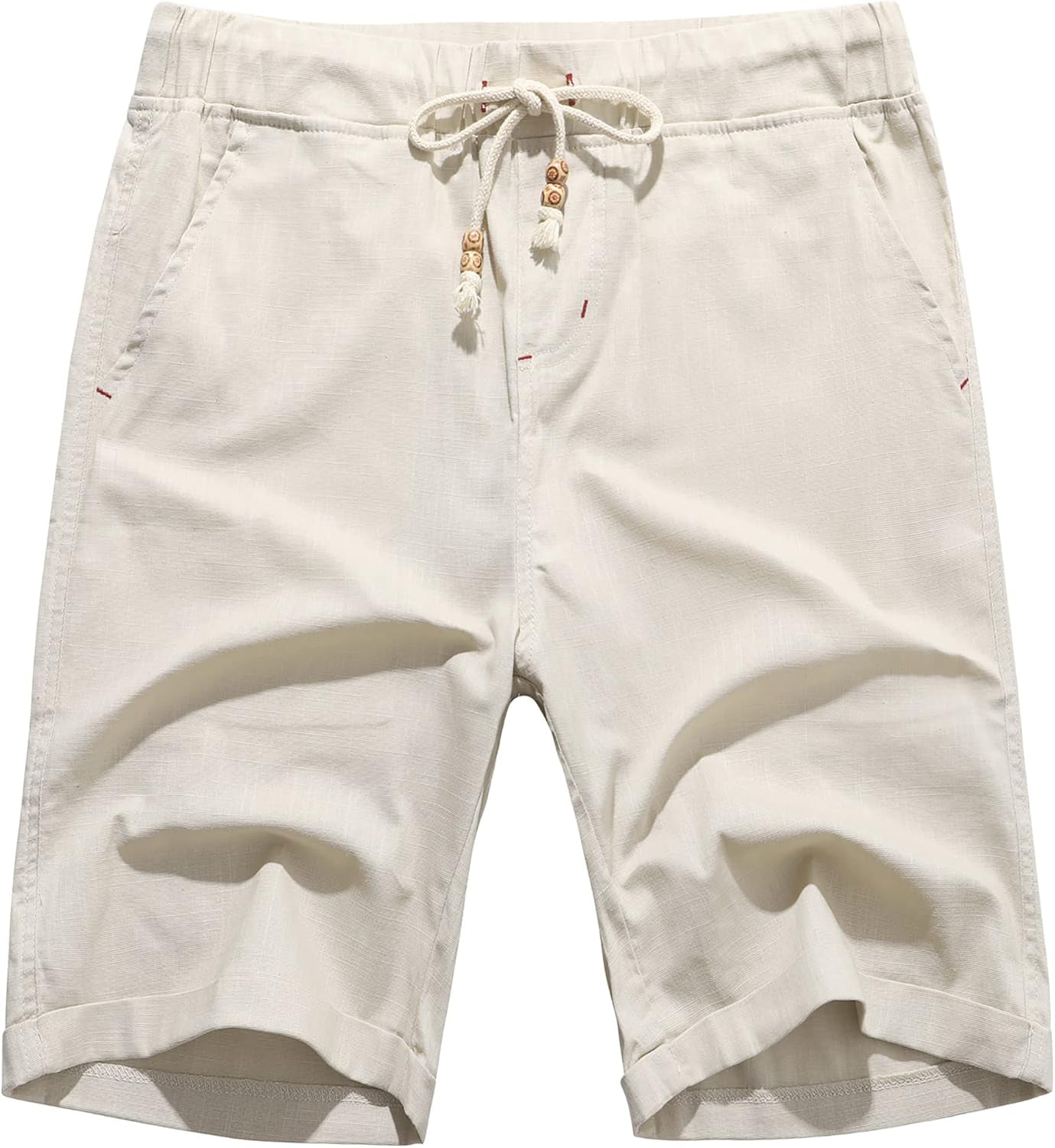 Janmid Men'S Linen Shorts Casual Drawstring Summer Beach Shorts for Men