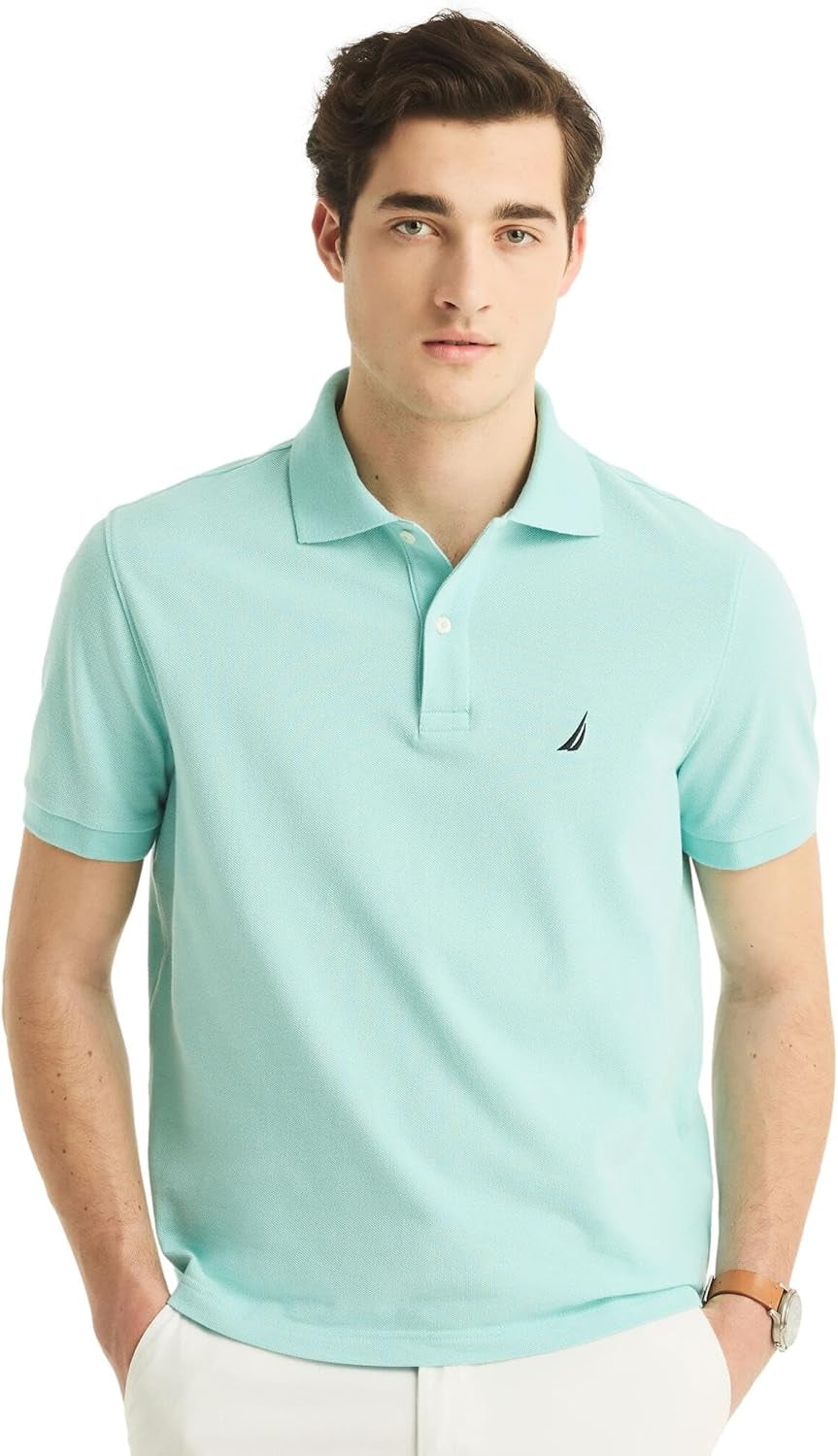 Nautica Men'S Classic Short Sleeve Solid Performance Deck Polo Shirt
