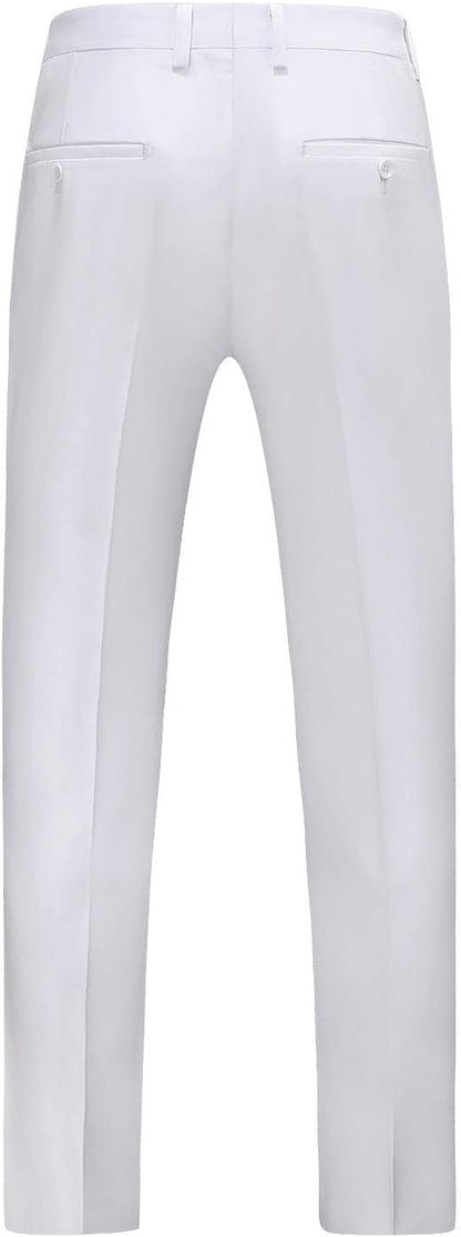 MOGU Mens Front Flat Casual Dress Pants Slim Fit