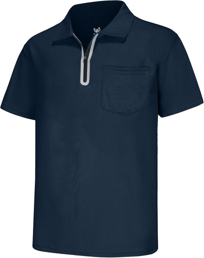 MOHEEN Men'S Moisture Wicking Short Sleeve Polo Shirts UPF 50+ Lightweight Performance Golf Shirts M-6XL