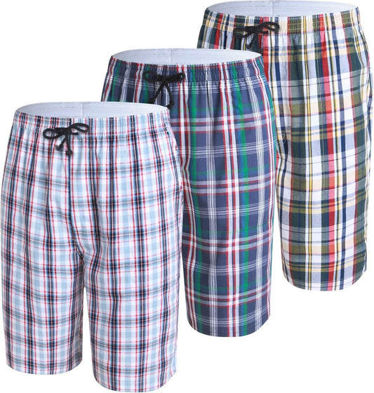 JINSHI Men'S Sleep Shorts Lounge Sleepwear 3PACK