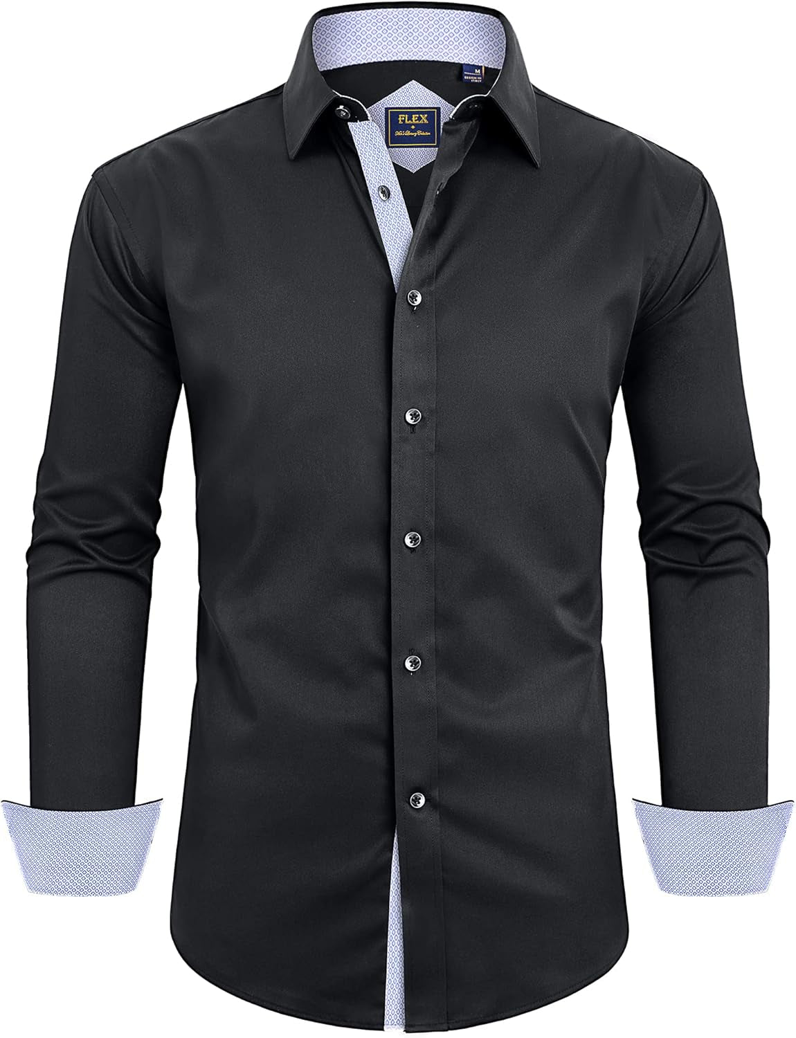 Alimens & Gentle Men'S Dress Shirts Long Sleeve Wrinkle-Free Business Casual Button down Shirt