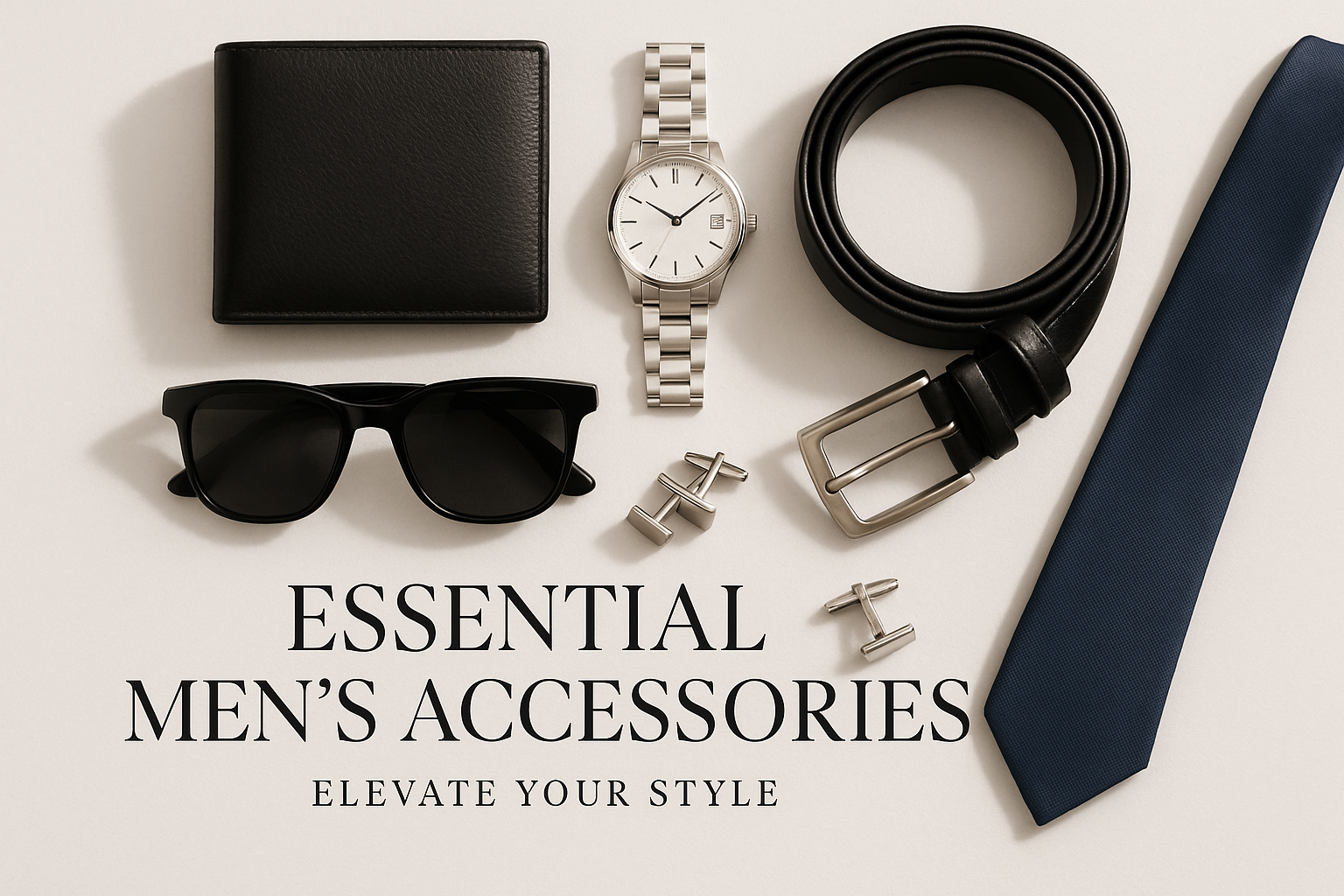men's accessories with caption